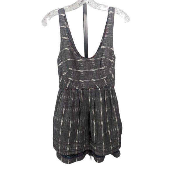 FREE PEOPLE NEW ROMANTICS Weather Vane IKat Embroidered Boho Cotton Dress Sz 2 - Picture 1 of 15